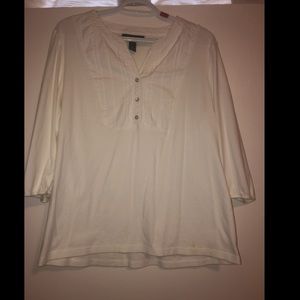 White 3/4 Sleeve business top